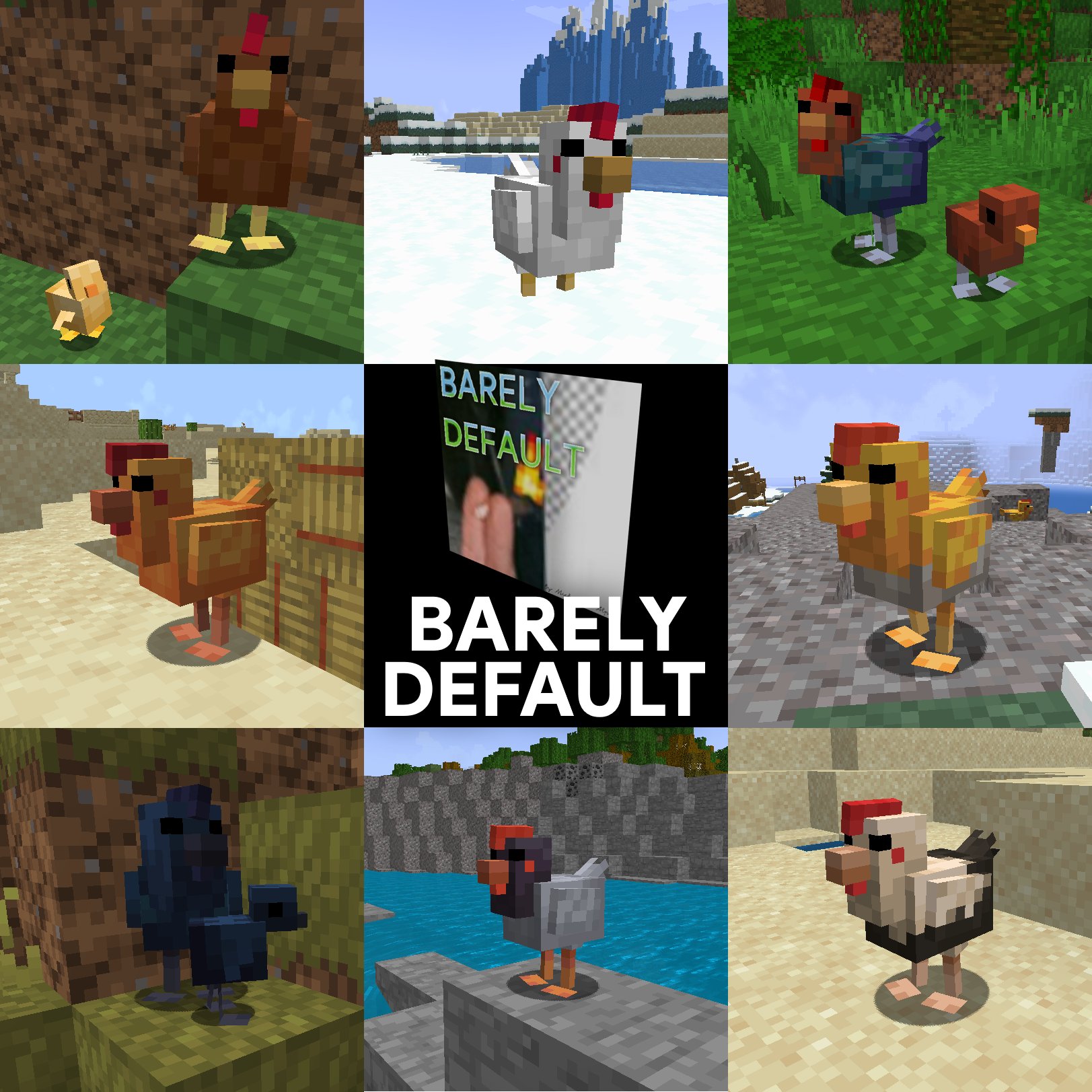 Chicken variants based on Minecraft Earth