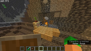 A naturally spawned abandoned campsite underground