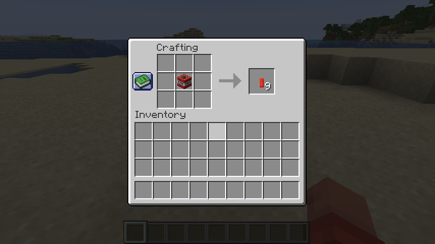 Placing a TNT on the crafting grid returns 9 Dynamite