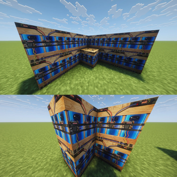 Close-up view with blocks placed side by side