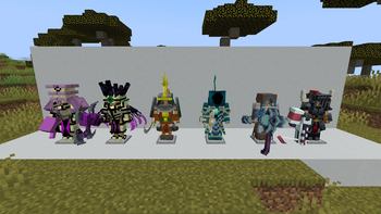 The six armor sets currently in the mod.