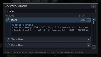 InvSearch selected result