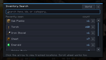 InvSearch search screen