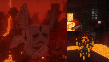 Ghast, Wither skeleton, and Blaze