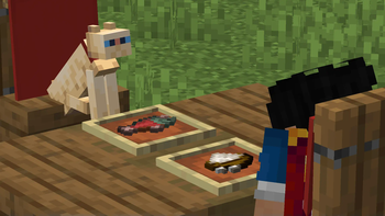 Player Eating With His Friend