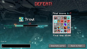 Post Game Screen
