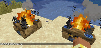 Campfire-heated water bowl and bottle