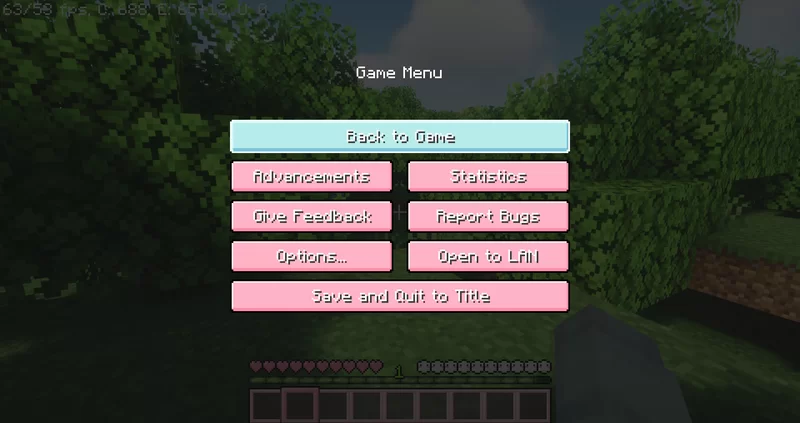 Pause menu highlight