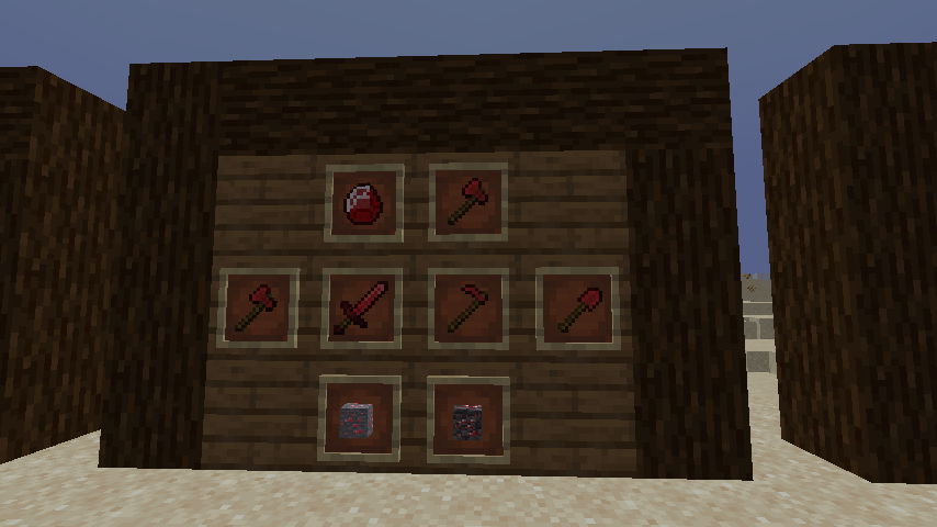 Red diamond tools and ore