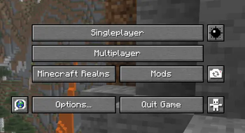 Button in main menu