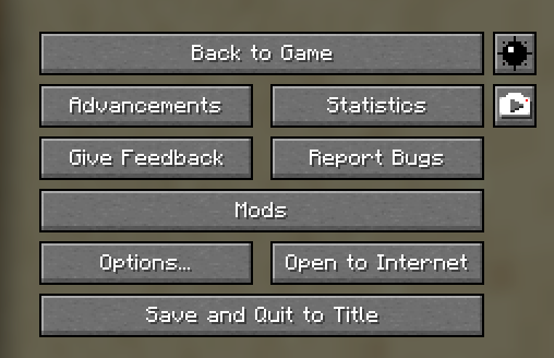 Button in game menu