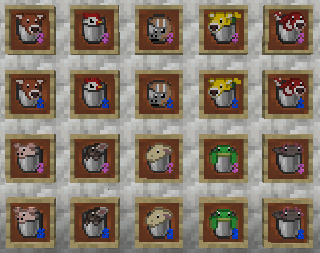 The bucket icons on initial release