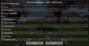DevTools Settings - HUD Preferences