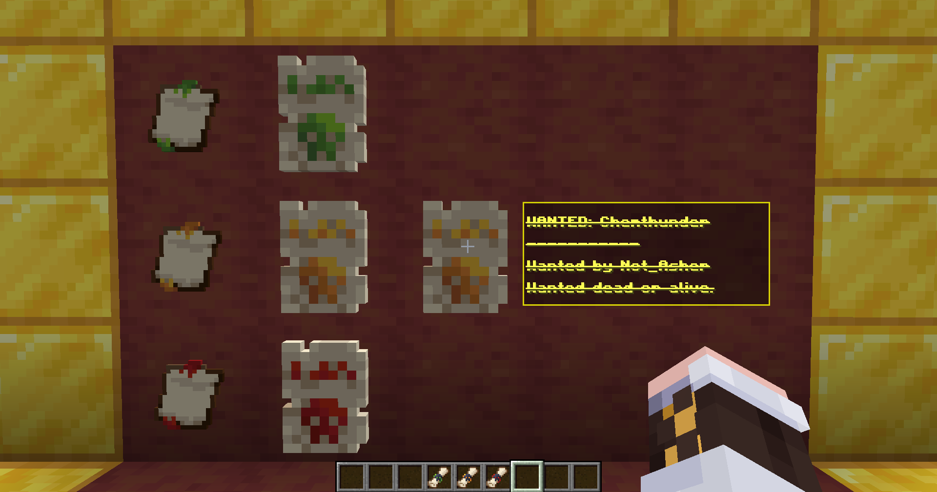 Completed Bounty Posters in item frames