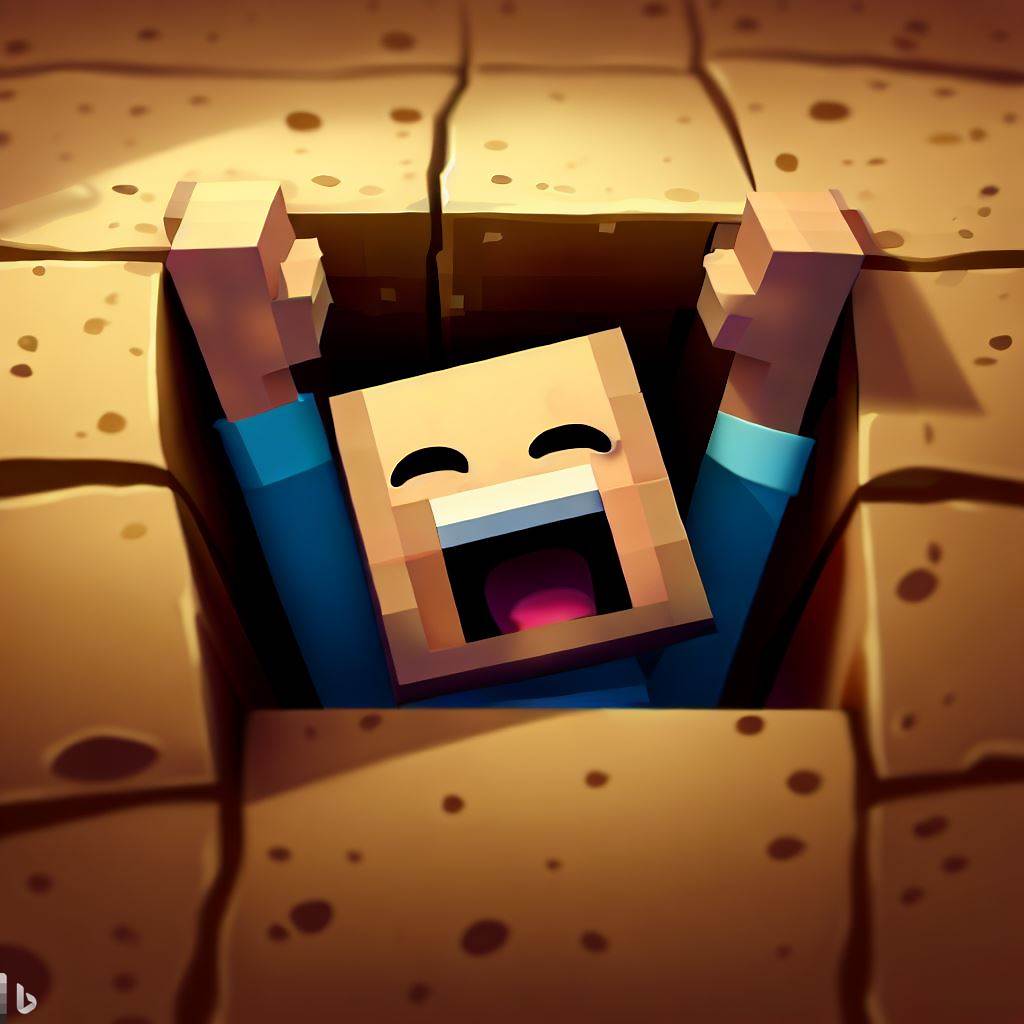 Happy Minecraft Player Crawling