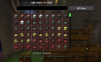 Pickup Filter Selection Menu