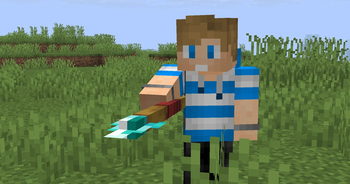 Player using the diamond spear