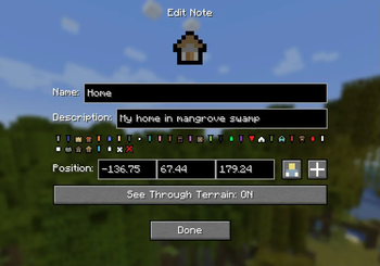Edit note GUI