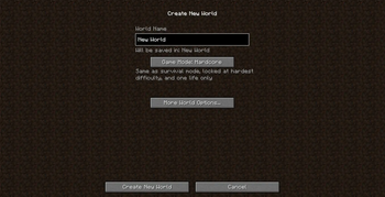 Create world screen