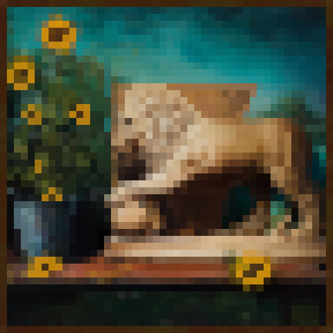 Lion and Sunflowers (2023)