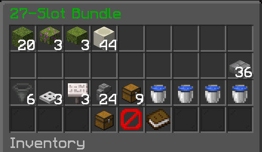 An open bundle with items inside.