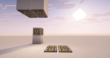 Sign plates placed on walls, floors, ceilings, and block sides - in any orientation.