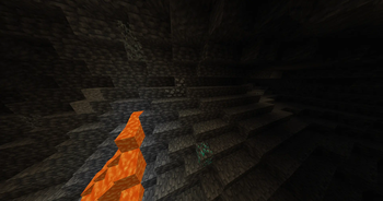 Deepslate Tin Ore near lava