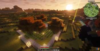 Charcoal wood farm in the evening