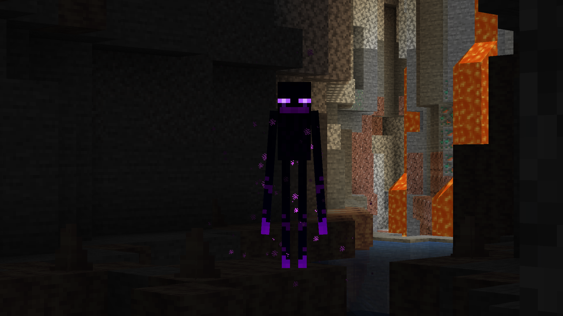 Enderman in a cave