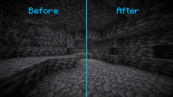 Before and After using the texturepack