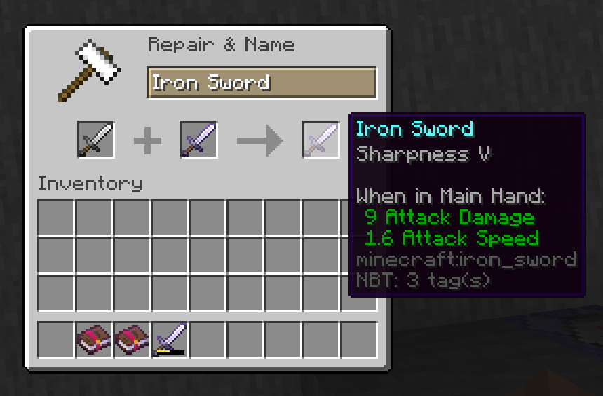 Combining enchantments on tools is free