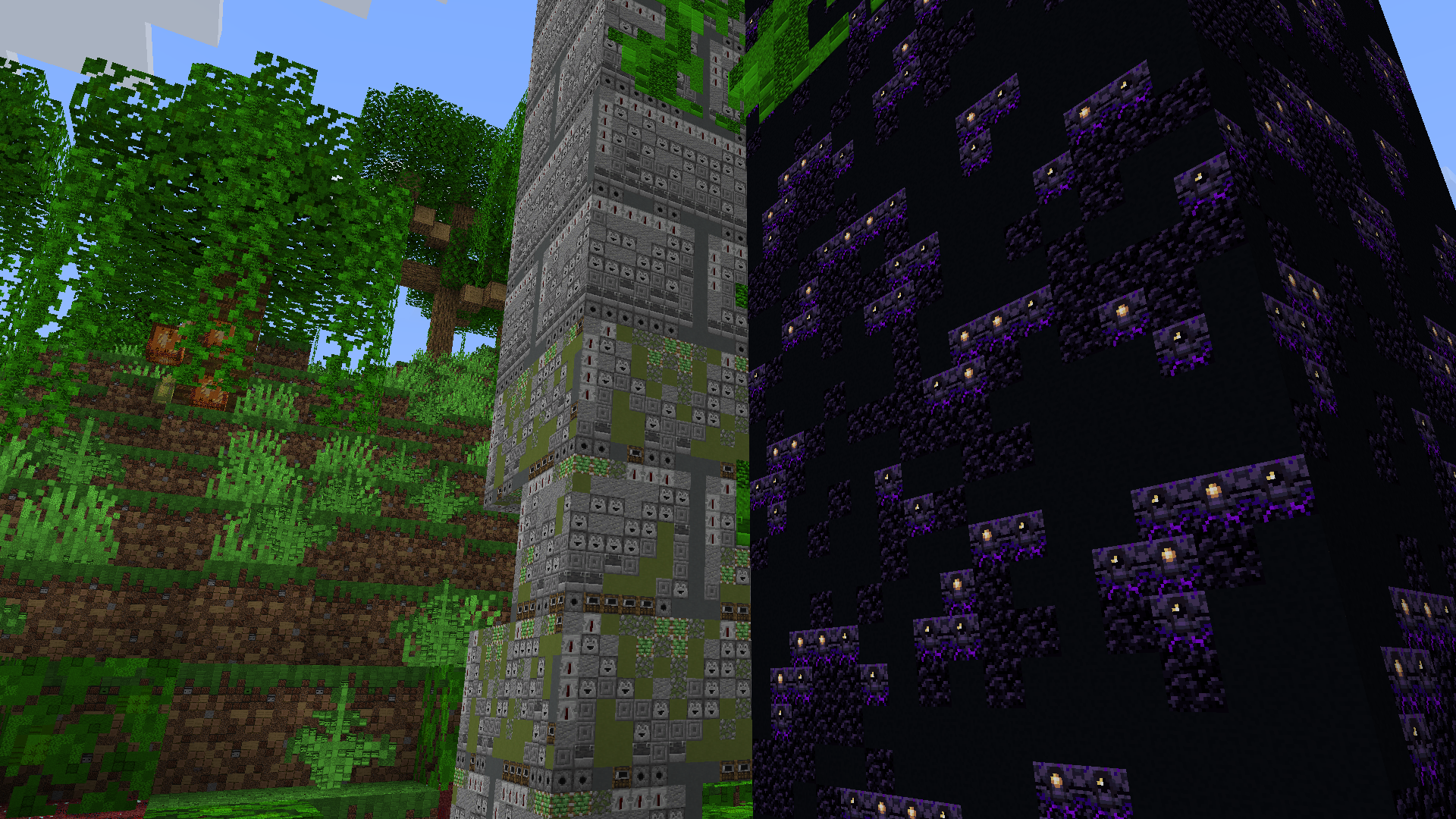 A photo of an obsidian block from a nether ruin