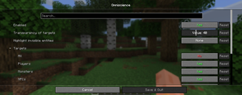 Configuration menu