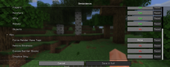 Configuration menu