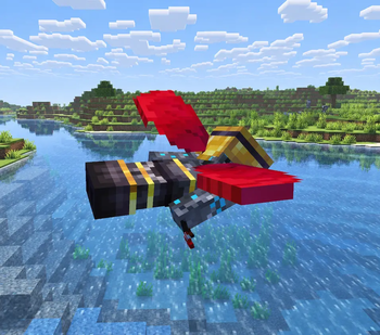 Red Elytra in flight