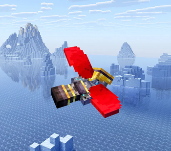 Red Elytra in flight