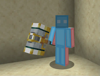 Montu Hammer in right arms