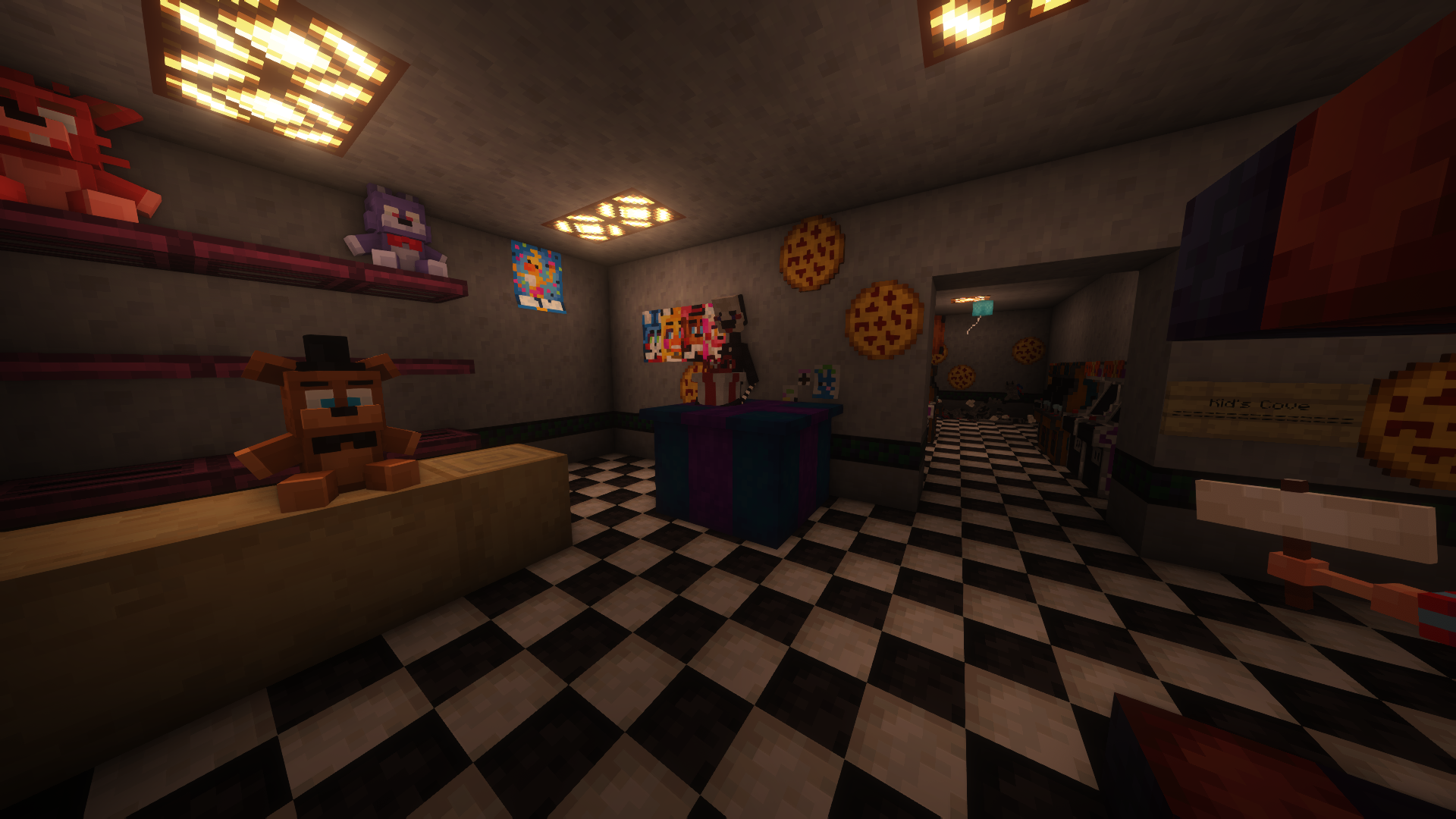 Fnaf 4 Minigame Map and Fredbears family diner Minecraft Map