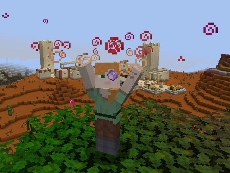 Cast spells by waving your arms in the air, similar to the evoker! The particles are based off your pigment.