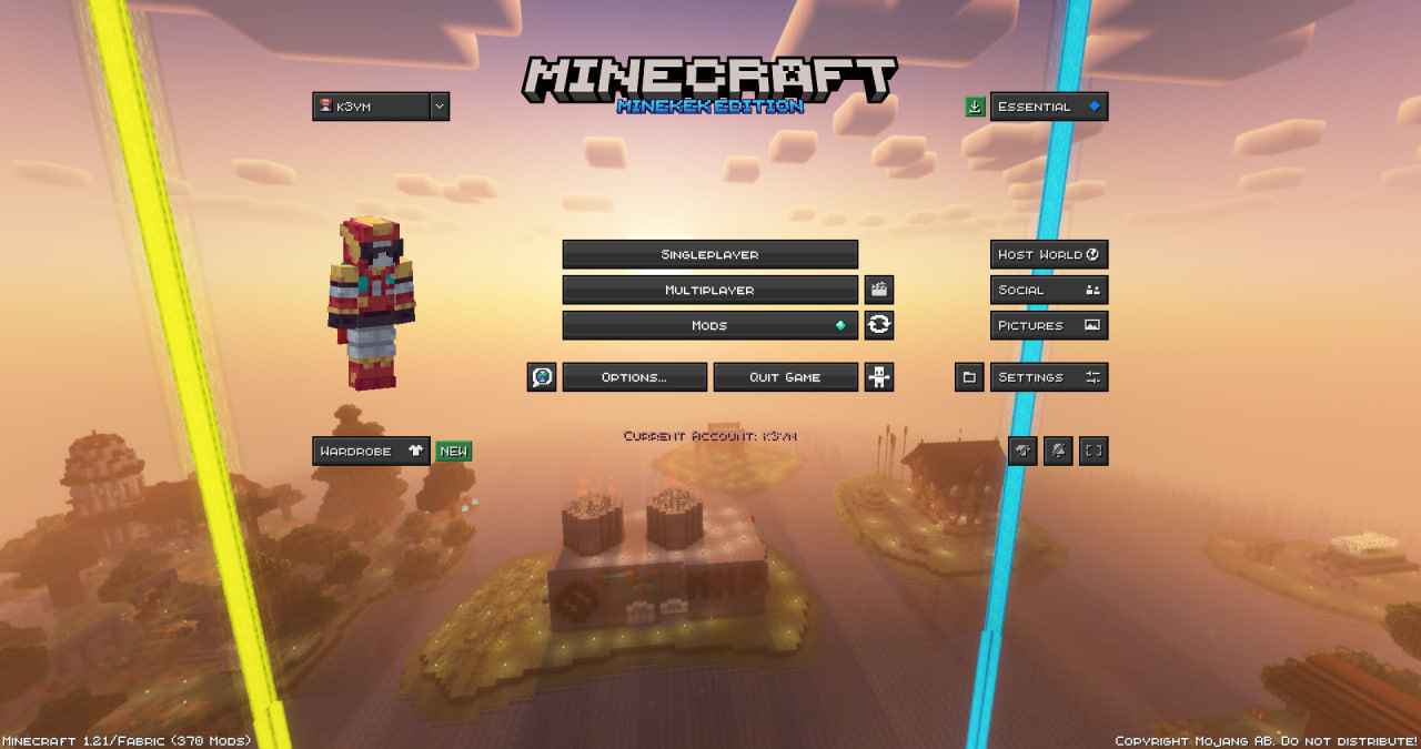 Modpack title screen