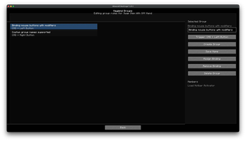Keybind Groups screen