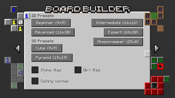 Board Builder preset screen