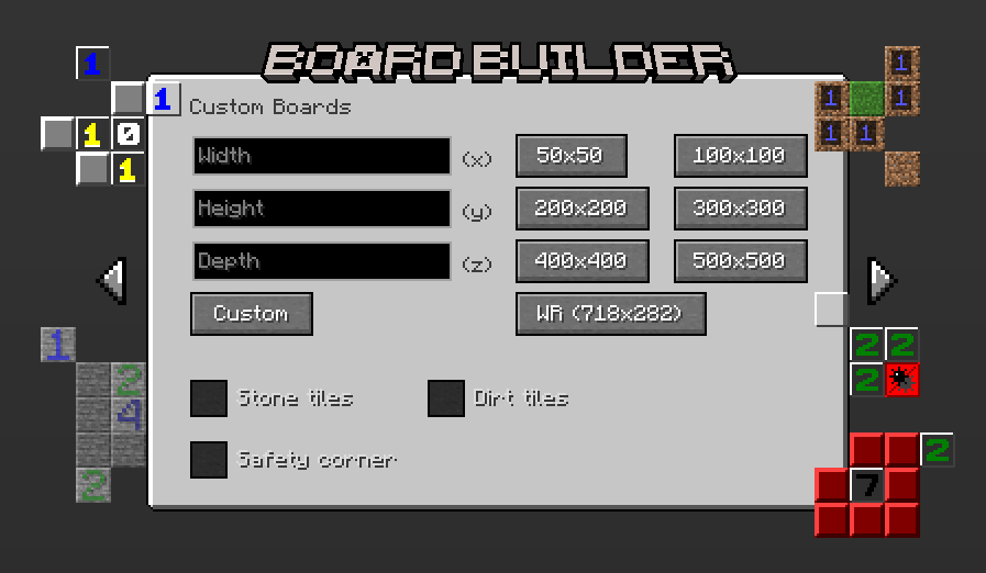 Board Builder customize screen