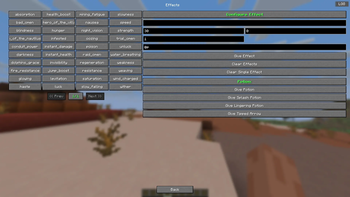 Potions/Effects Menu