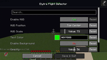 Config screen