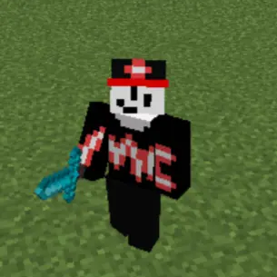 A Player holding the diamond sword
