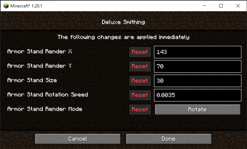 Mod Config Screen