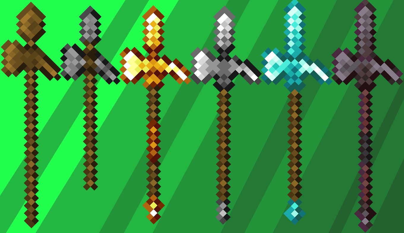 This is how the halberds look like, these will be shown if you've renamed your swords to be named something with the word "halberd," and doesn't replace the vanilla swords unless renamed.