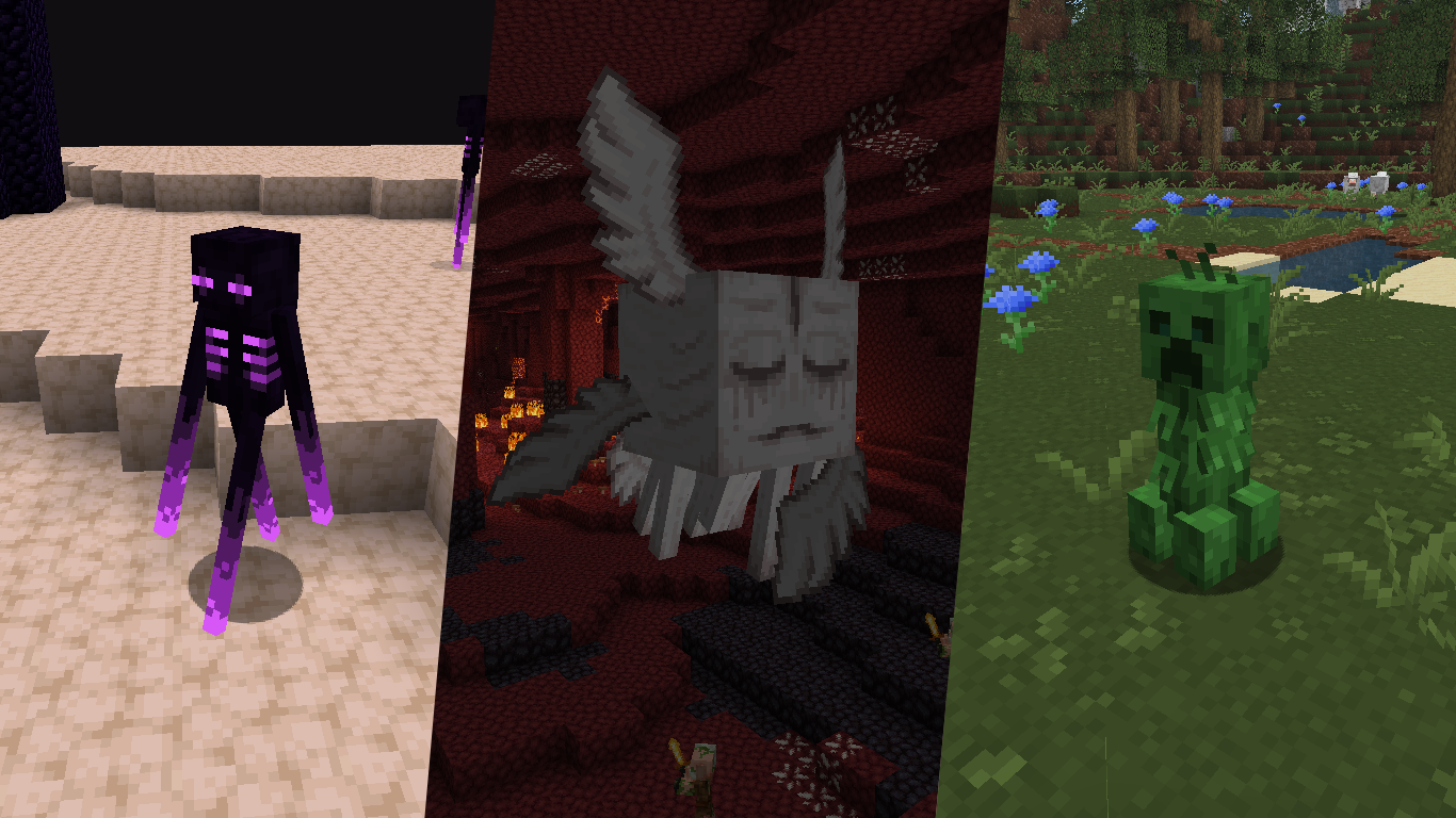 Three images of mobs