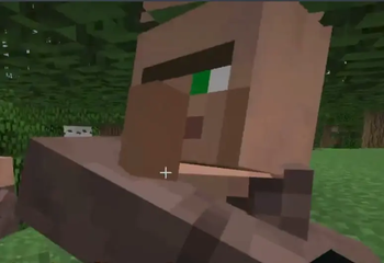 Villager striking the player